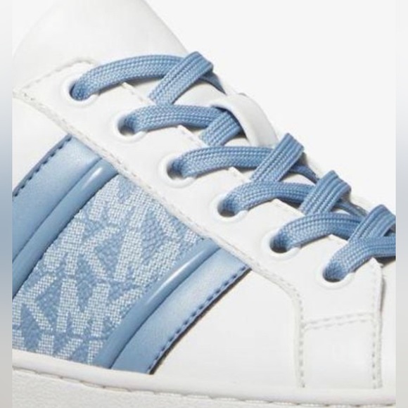 MICHEAL KORS “POPPY STRIPE” LACE-UP SIGNATURE SNEAKERS - Picture 9 of 13